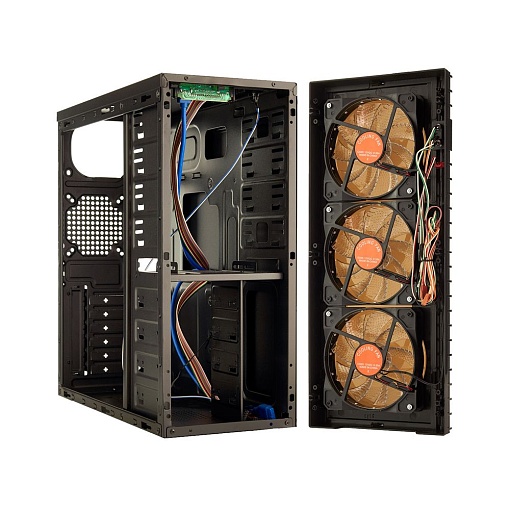 Корпус Miditower ExeGate EVO-7215-Red-500W-12, EX278410RUS