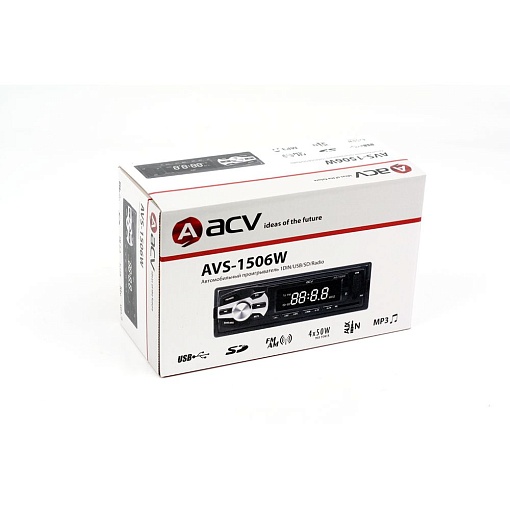 Магнитола ACV AVS-1506W 1din с белой подсветкой