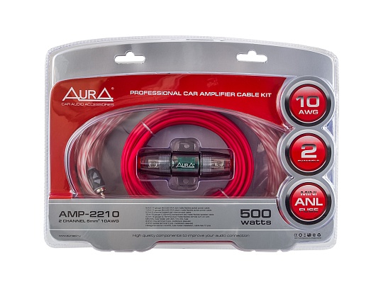 Комплект проводов AurA AMP-2210 2-х канальный, 10Ga
