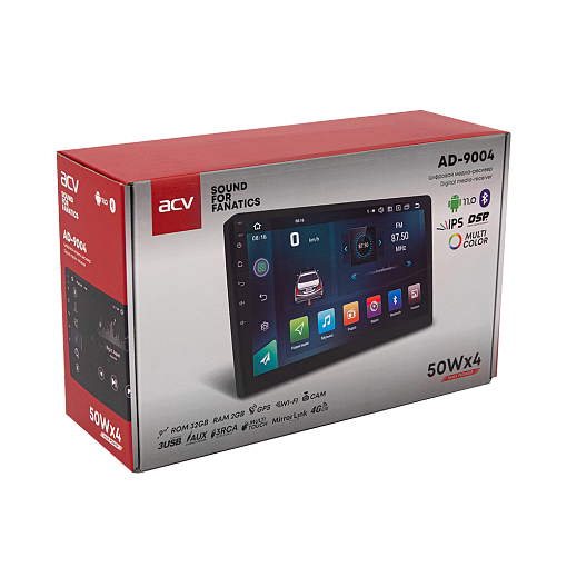 Автомобильная мультимедийная система DSP/Android 11/4G LTE/IPS 9" ACV AD-9004