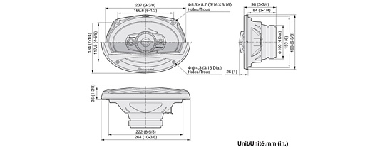 Автомобильные колонки Pioneer TS-A6924I 6 на 9 дюймов