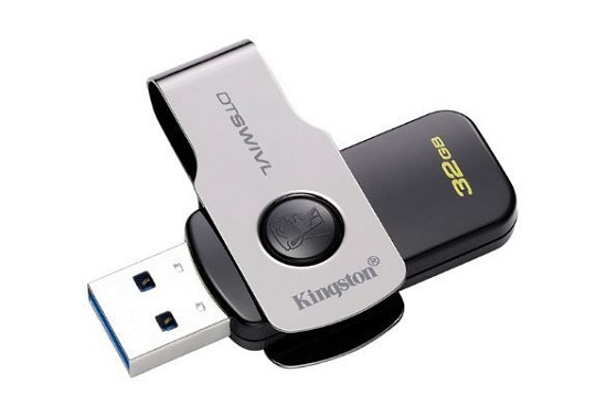 Flash накопитель Kingston DataTraveler DTSWIVL/32GB, черный, серебристый