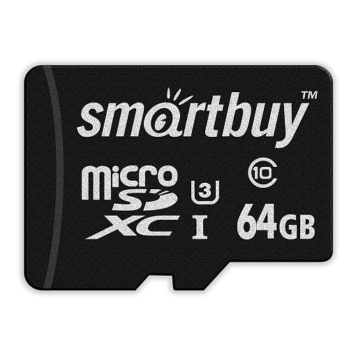 Карта памяти microSD 64Gb 10 class PRO Smart Buy UHS-1 U3 с адаптером