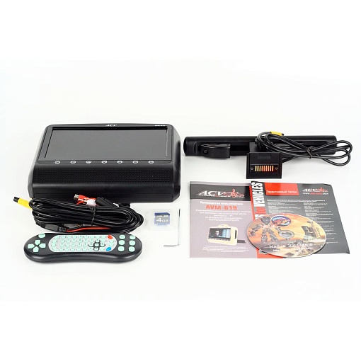 ACV AVM-619BL 9" монитор/подголовник (SD/USB/DVD/IR/FM/GAME)