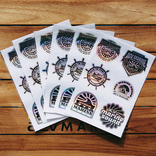 Комплект наклеек 105х148мм ACV Marine, голографические