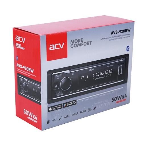 ACV AVS-920BW Автомобильный ресивер с Bluetooth, поддержкой ACV RC и ACV Control, белая подсветка