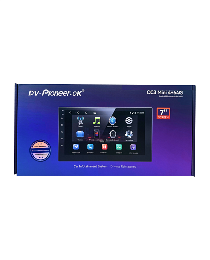 DV-PIONEER.OK CC3 Mini Магнитола 2-Din Android 14 4+64Gb WiFi BT