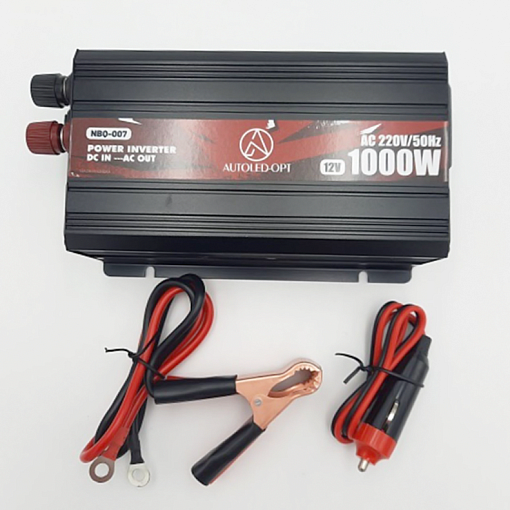 Инвертор автомобильный NBQ-007 12V->220V, мощность 1000Вт