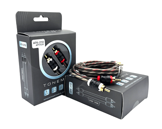 Tonemix ATK-210 Межблочный кабель 2RCA-2RCA 1м витая пара 1 экран МЕДЬ