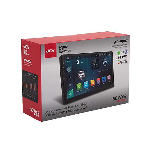 Универсальная автомобильная мультимедийная система на Android ACV AD-9007