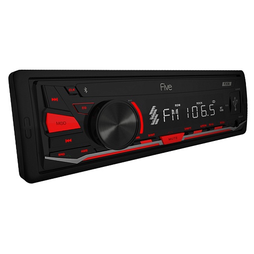 FIVE F20R (1din/красная/Bluetooth/USB/AUX/SD/FM/4*50)