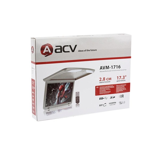 Потолочный монитор USB/SD 17,3" ACV AVM-1716 BL