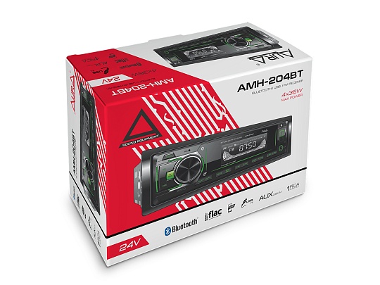 AURA AMH-204BT USB/SD ресивер зеленая подсветка