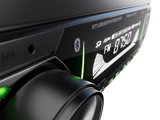 AURA AMH-204BT USB/SD ресивер зеленая подсветка
