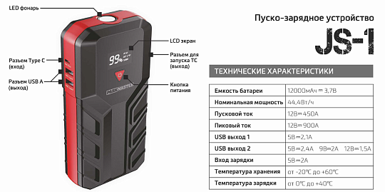 Пускозарядное устройство PARKMASTER JS-1