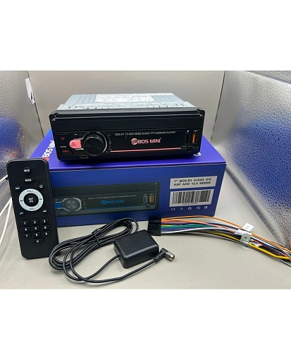 BOS-MINI BOS-R1 Автомагнитола 1-Din с выдвижным экраном 7" Android 12 4+64Gb GPS WiFi