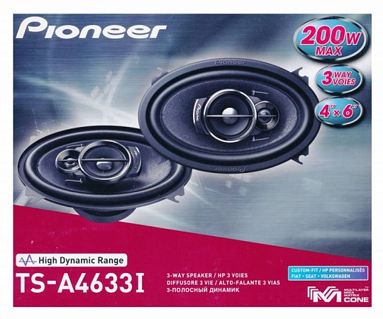 Автомобильные колонки Pioneer TS-A4633I 200Вт 4 на 6 дюймов