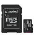 Карта памяти MicroSD 64Gb 10 Class Kingston Canvas Select Plus A1 (100Mb/s) с адаптером