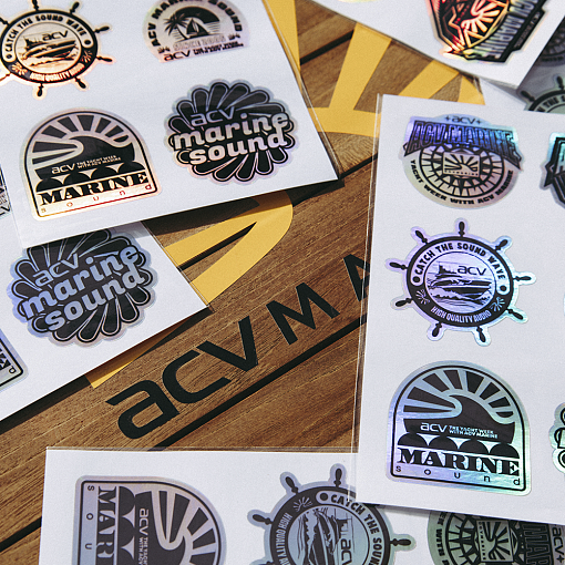 Комплект наклеек 105х148мм ACV Marine, голографические