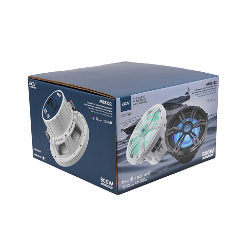 Сабвуфер 12" (300мм) с регулируемой RGB подсветкой для морского транспорта ACV MRS122DLW