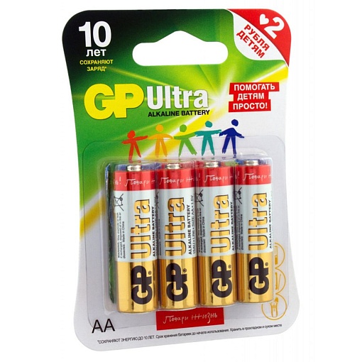 Батарейка GP Ultra Alkaline 15AUGLNEW LR6 AA (4шт)