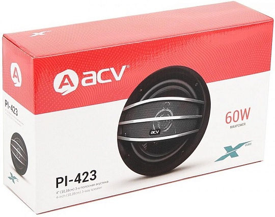Колонки автомобильные ACV PI-423, 10 см (4"), комплект 2 шт.