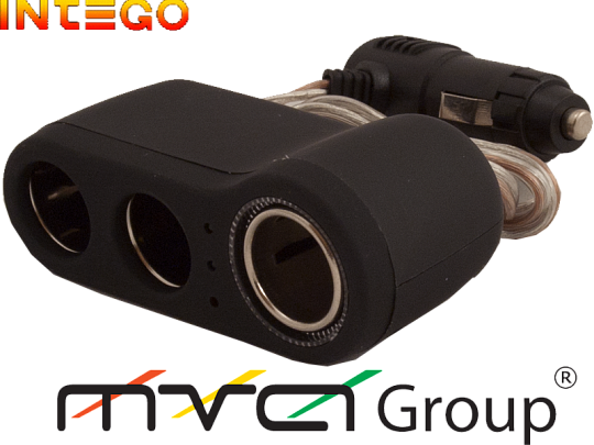 Разветвитель прикуривателя Intego C-04 черный 3 гнезда (10A) USB (5V/500mA)