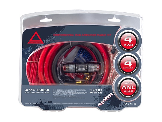 Комплект проводов AurA AMP-2404 4-х канальный 4Ga